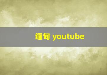 缅甸 youtube